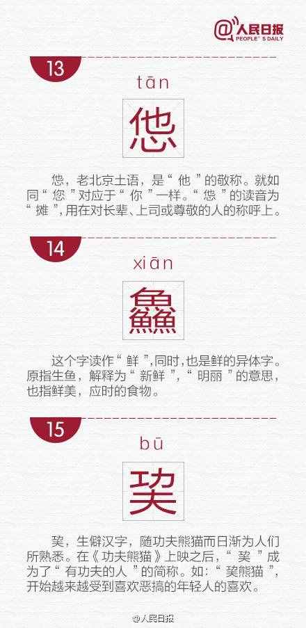 长知识！网络流行的30个生僻字，你认得几个？