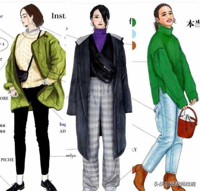 日本插画师春夏手绘穿搭，时髦又实用，每一套都是穿搭范本