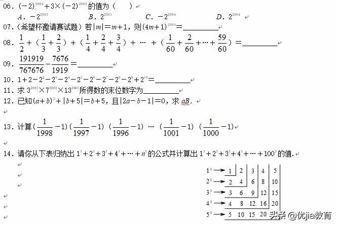 七年级数学：有理数加减法培优解析「图片版」