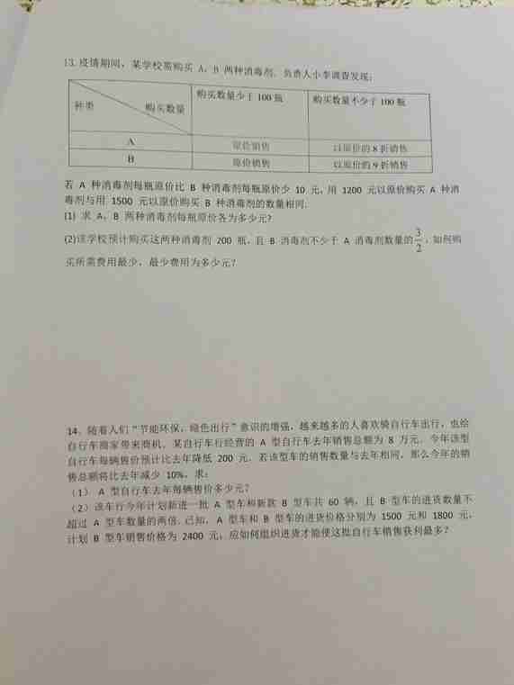 八年级下册分式方程及不等式与一次函数最值应用题汇总