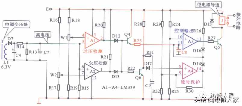 普通空调过压保护电路原理分析