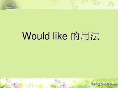 would like用法全解（强烈建议家长收藏）