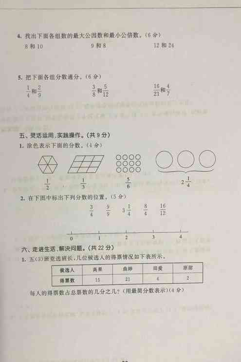 五年级数学——分数的意义知识点+练习（可打印）