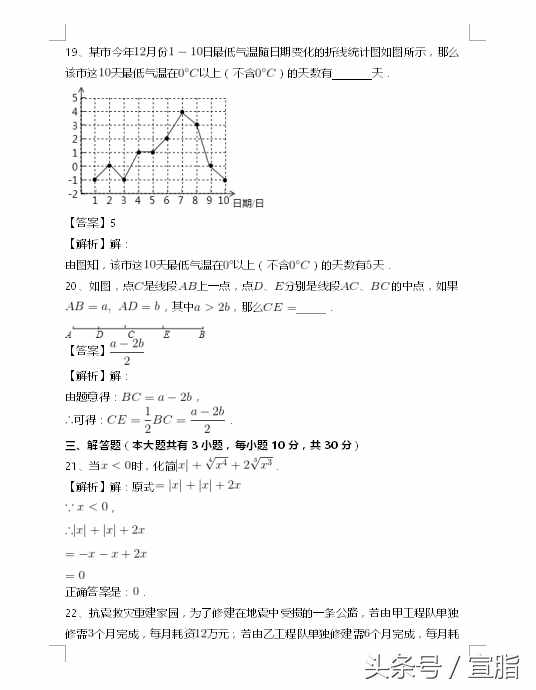 七年级数学人教版总复习专项测试题(一)