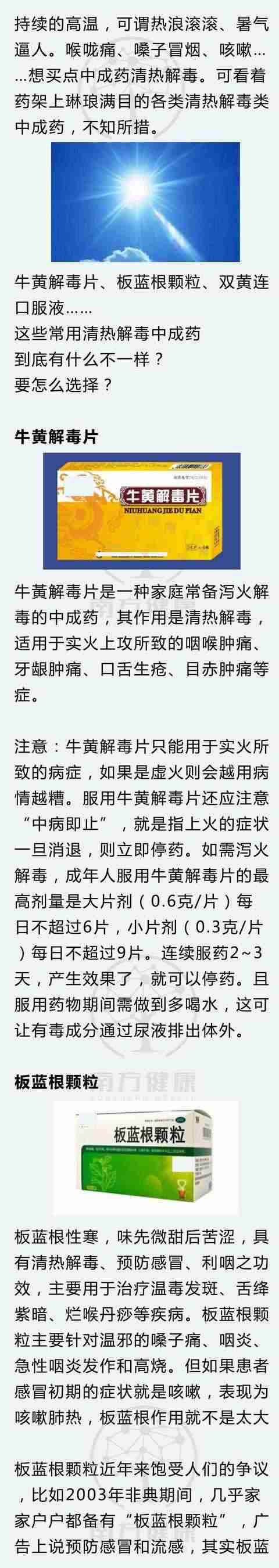 这几种清热解毒中成药，你选对了吗？选不对吃的都是毒！