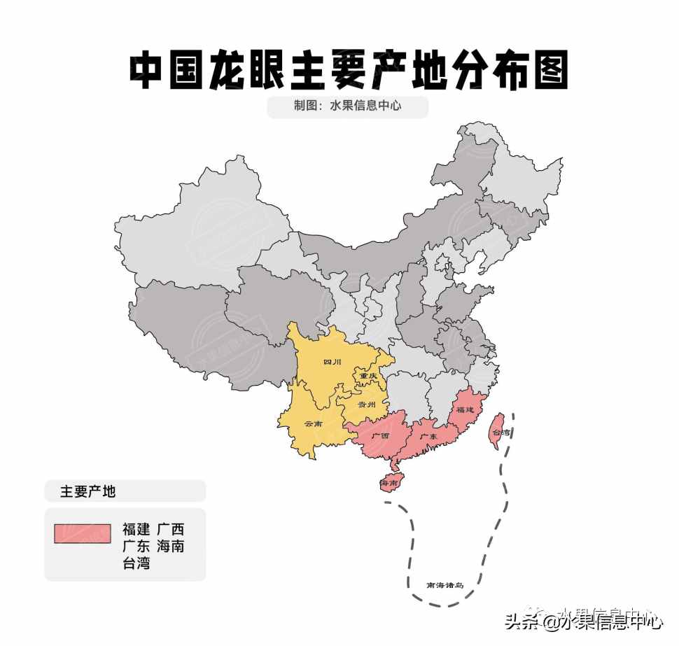 一份全国龙眼产地地图及品种