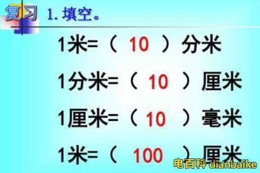 一米等于多少厘米多少分米和多少毫米？1公分等于多少厘米？长度单位换算