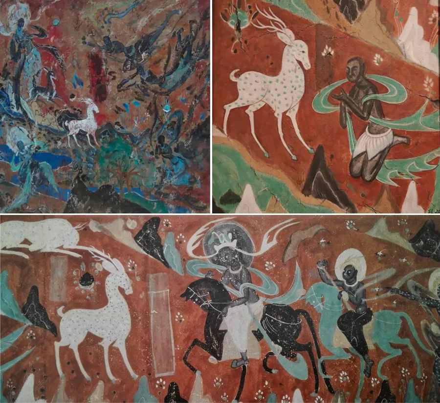儿童画教程｜传统壁画中的创新《敦煌九色鹿》