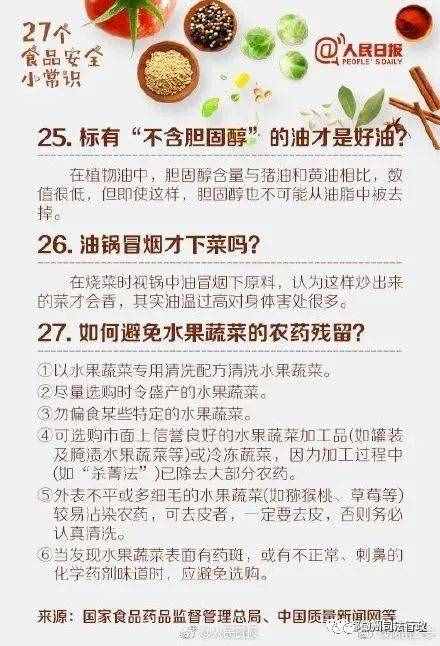 所有人，这27个食品安全常识你必须知道